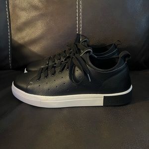 Like New Strauss + Ramm Leather Black & White Mens Size 10 The Lace Up Shoes